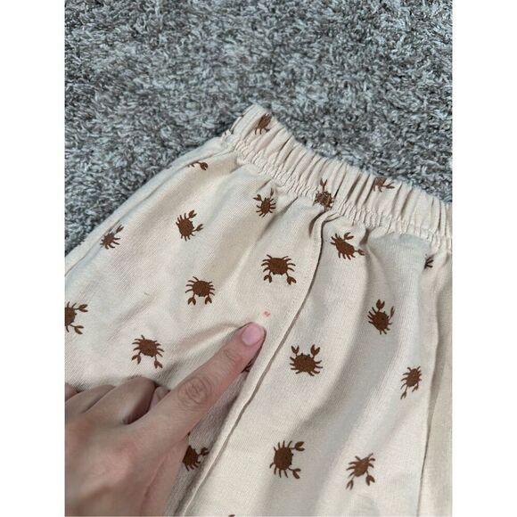 Rylee + Cru Track Shorts Crab Print Unisex Kids 10-12Y Pull on Sweat Shorts Tan - Picture 5 of 8